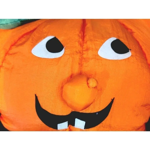 International Silver Co Vint 1994 Pumpkin Jackolantern Halloween Plush 25x17" - Picture 7 of 12